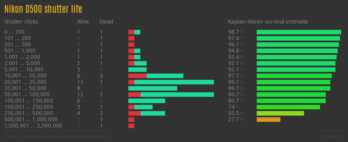 Nikon D500 shutter life