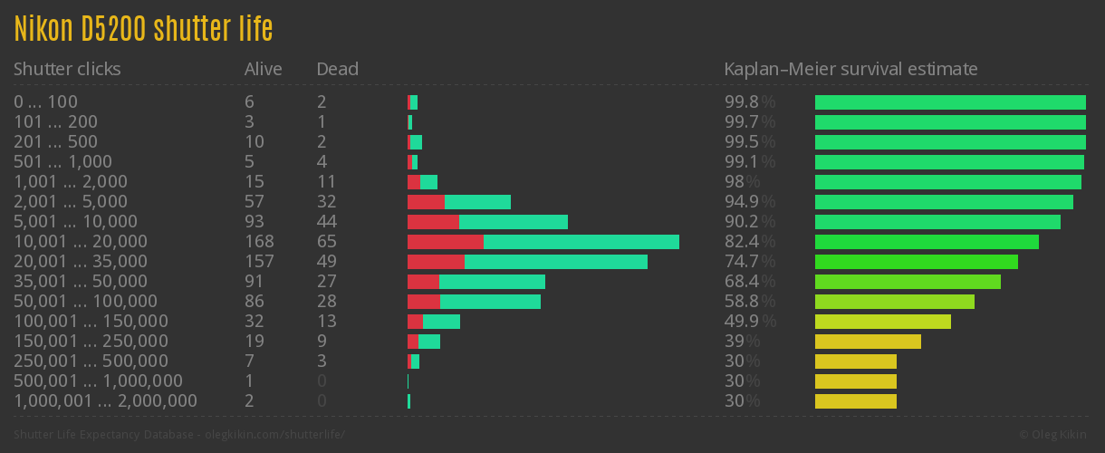 Nikon D5200 shutter life