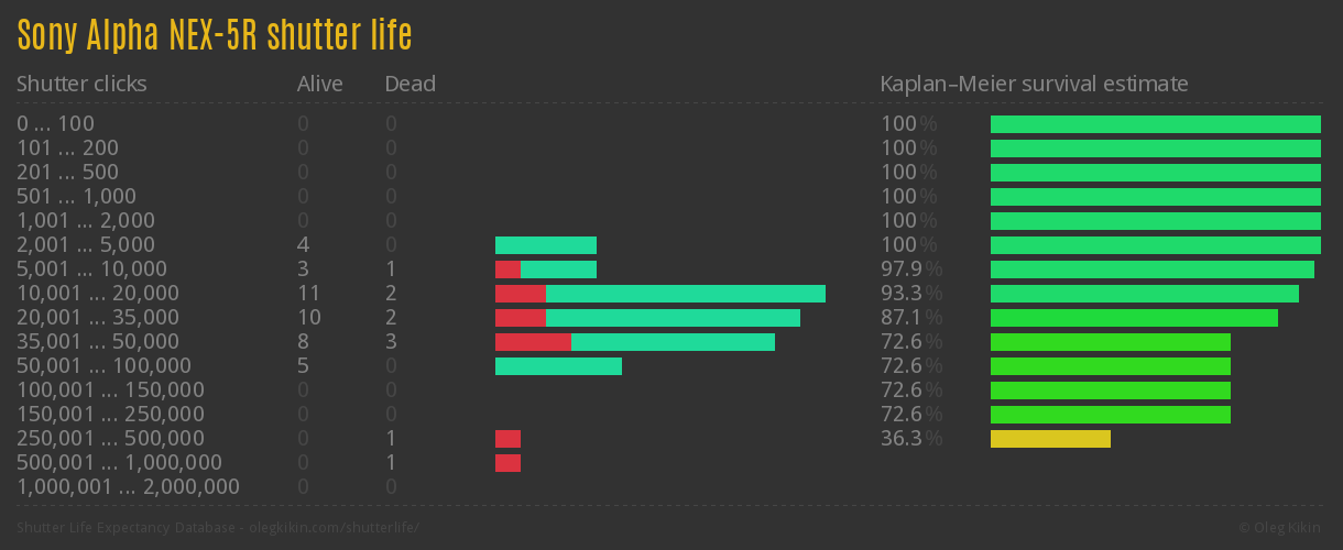Sony Alpha NEX-5R shutter life