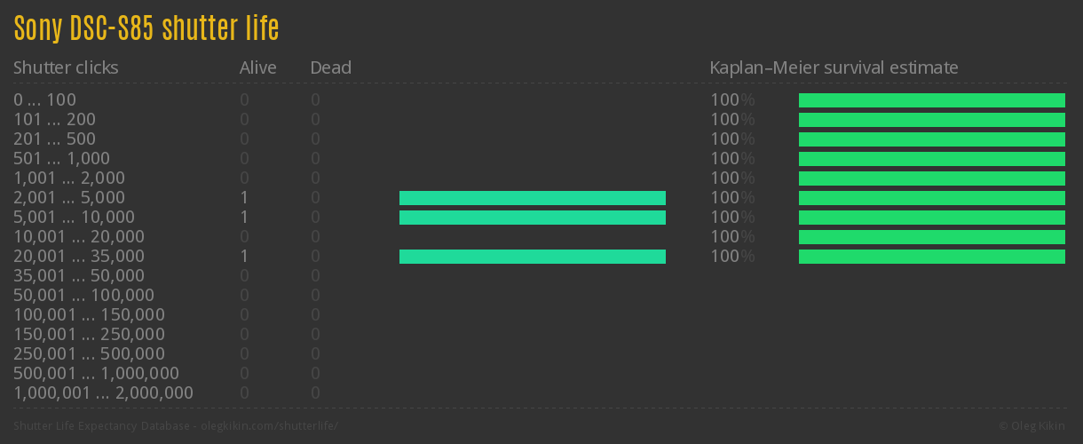 Sony DSC-S85 shutter life